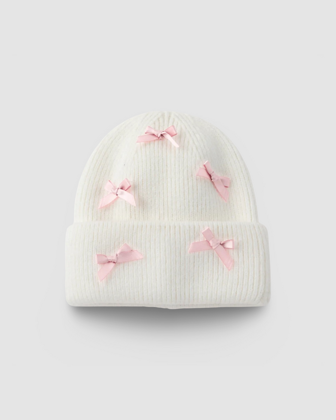 BOW KNITTED BEANIE