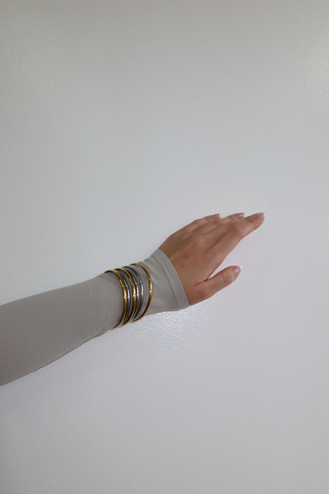 TWO-TONE STACK BANGLES