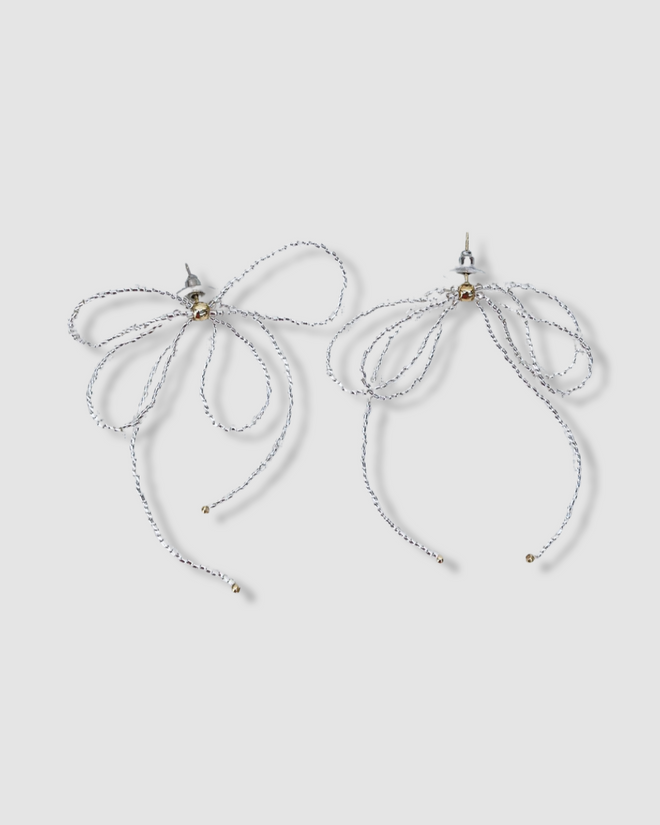 LILY BEADED BOW EARRINGS
